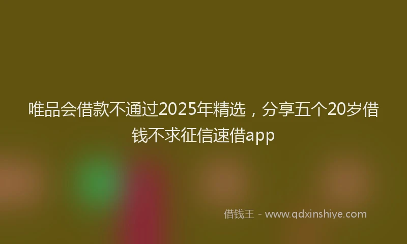 唯品会借款不通过2025年精选，分享五个20岁借钱不求征信速借app