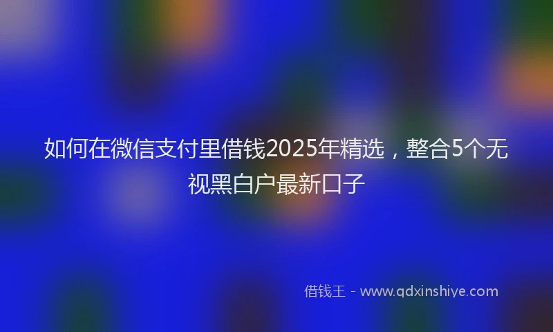 如何在微信支付里借钱2025年精选，整合5个无视黑白户最新口子