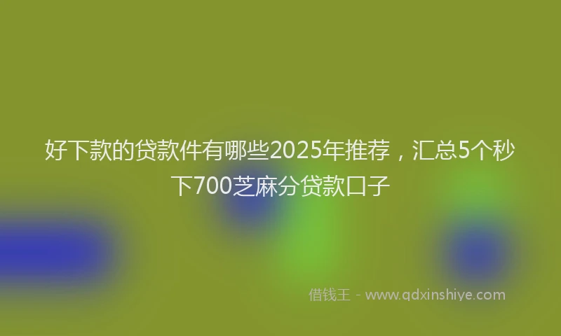 好下款的贷款件有哪些2025年推荐，汇总5个秒下700芝麻分贷款口子