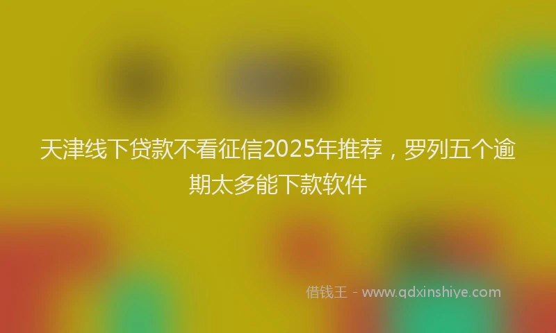 天津线下贷款不看征信2025年推荐，罗列五个逾期太多能下款软件