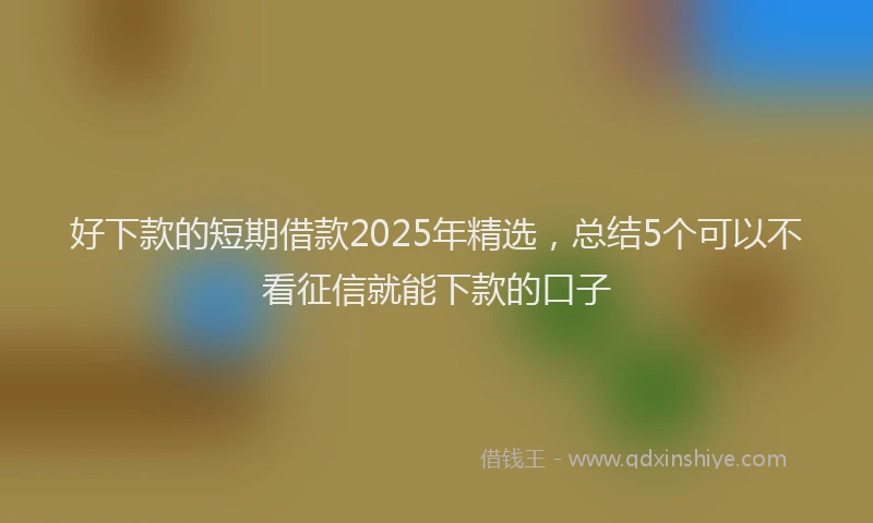 好下款的短期借款2025年精选，总结5个可以不看征信就能下款的口子