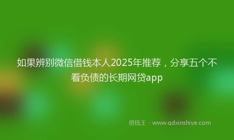 如果辨别微信借钱本人2025年推荐，分享五个不看负债的长期网贷app