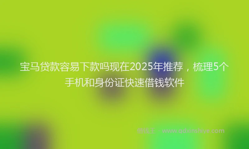 宝马贷款容易下款吗现在2025年推荐，梳理5个手机和身份证快速借钱软件