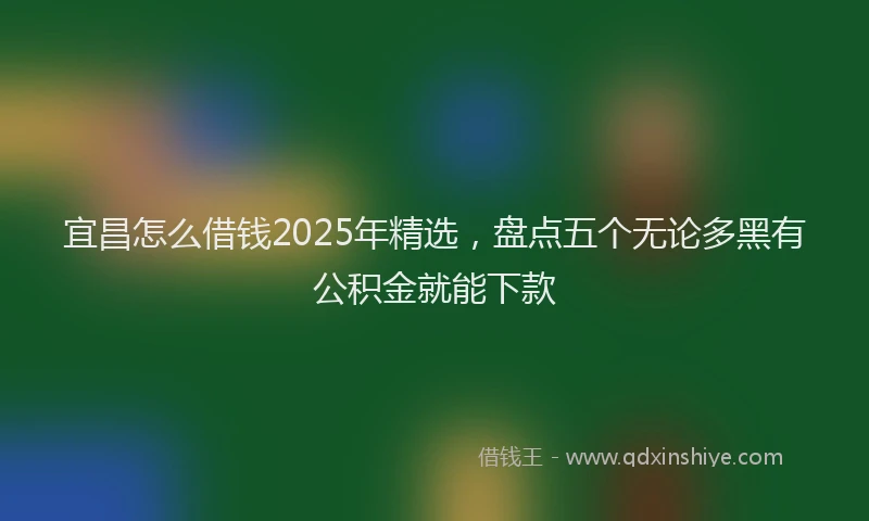 宜昌怎么借钱2025年精选，盘点五个无论多黑有公积金就能下款