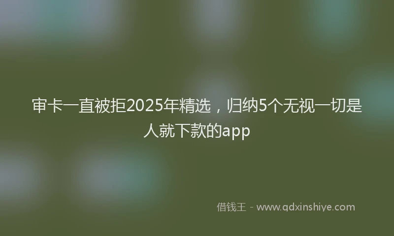 审卡一直被拒2025年精选，归纳5个无视一切是人就下款的app