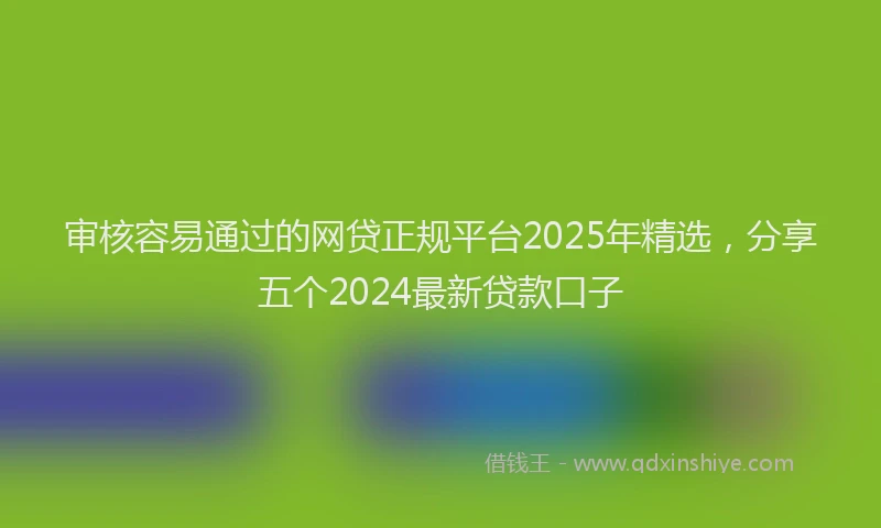审核容易通过的网贷正规平台2025年精选，分享五个2024最新贷款口子