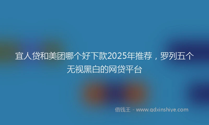 宜人贷和美团哪个好下款2025年推荐，罗列五个无视黑白的网贷平台