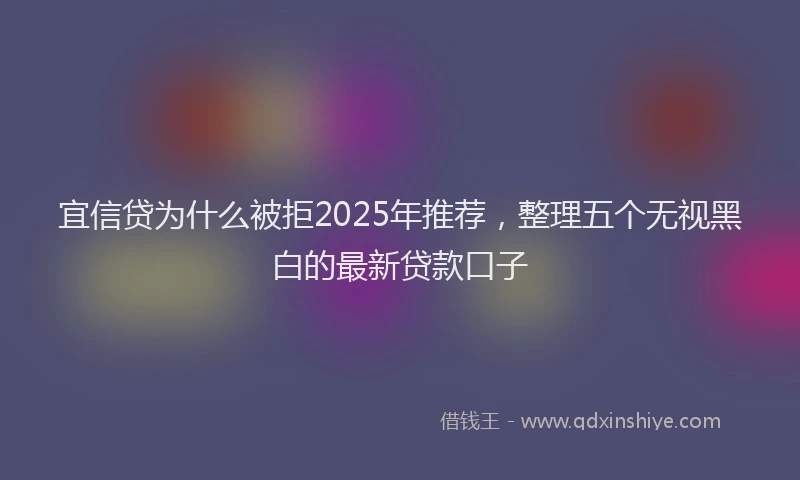 宜信贷为什么被拒2025年推荐，整理五个无视黑白的最新贷款口子