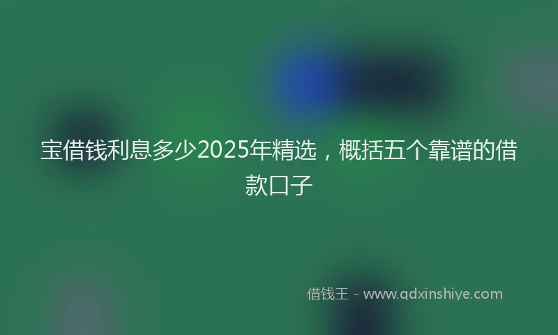 宝借钱利息多少2025年精选，概括五个靠谱的借款口子
