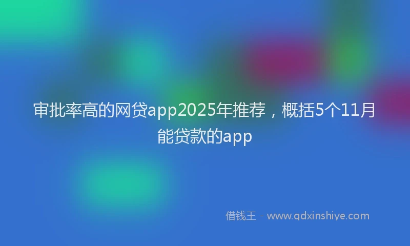 审批率高的网贷app2025年推荐，概括5个11月能贷款的app