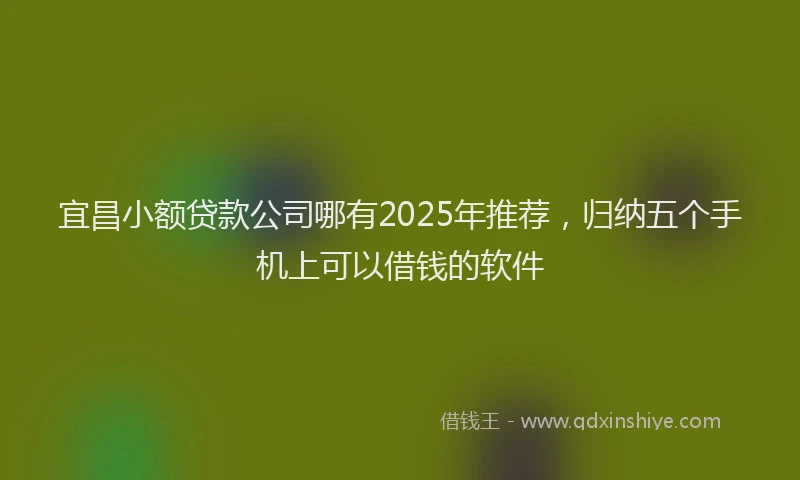 宜昌小额贷款公司哪有2025年推荐，归纳五个手机上可以借钱的软件