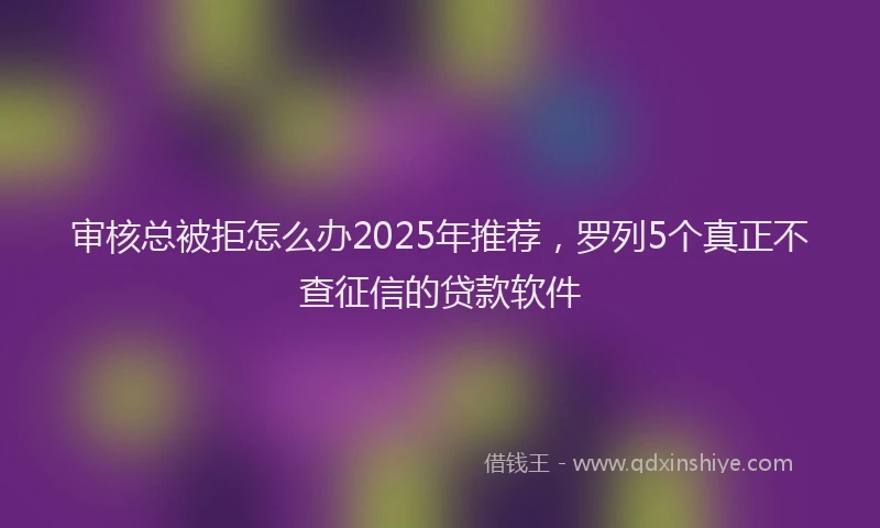 审核总被拒怎么办2025年推荐，罗列5个真正不查征信的贷款软件