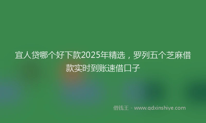 宜人贷哪个好下款2025年精选，罗列五个芝麻借款实时到账速借口子
