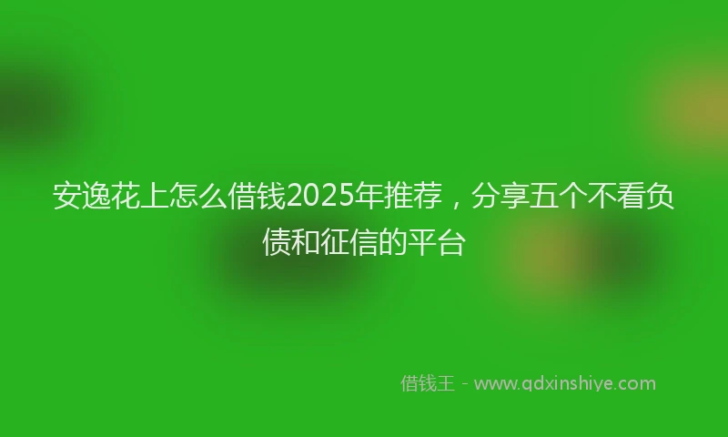 安逸花上怎么借钱2025年推荐，分享五个不看负债和征信的平台