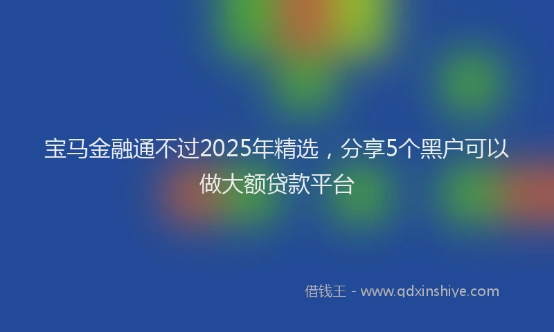 宝马金融通不过2025年精选，分享5个黑户可以做大额贷款平台