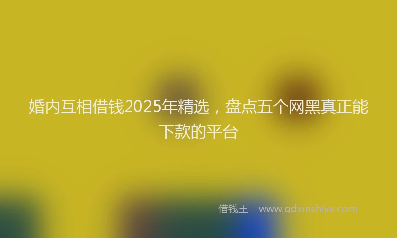 婚内互相借钱2025年精选，盘点五个网黑真正能下款的平台
