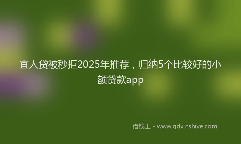 宜人贷被秒拒2025年推荐，归纳5个比较好的小额贷款app