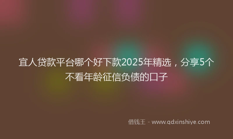 宜人贷款平台哪个好下款2025年精选，分享5个不看年龄征信负债的口子