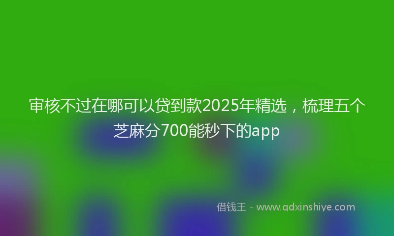 审核不过在哪可以贷到款2025年精选，梳理五个芝麻分700能秒下的app