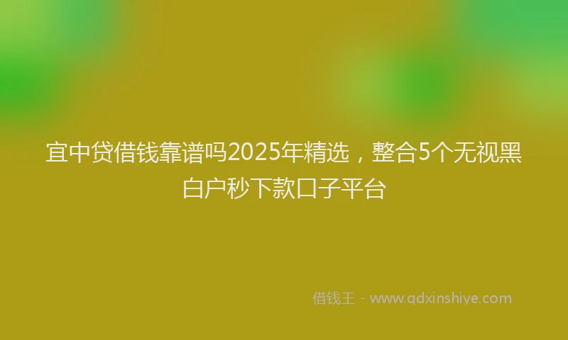 宜中贷借钱靠谱吗2025年精选，整合5个无视黑白户秒下款口子平台