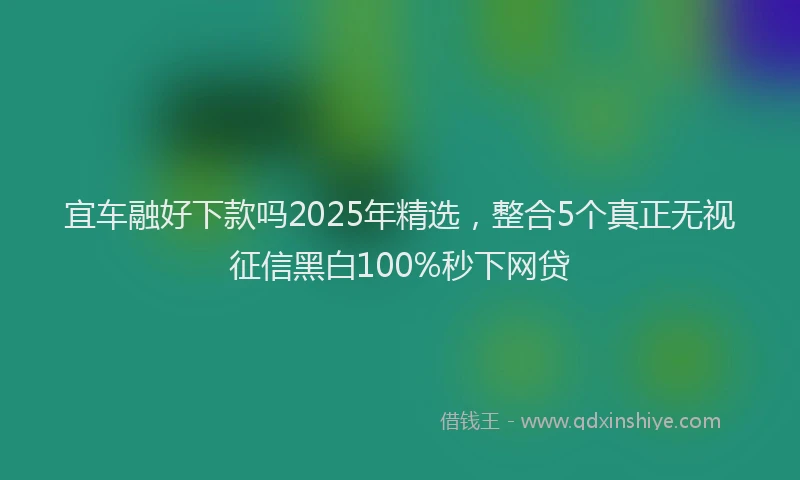 宜车融好下款吗2025年精选，整合5个真正无视征信黑白100%秒下网贷