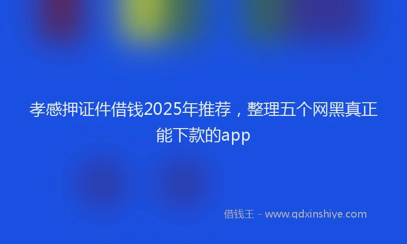 孝感押证件借钱2025年推荐，整理五个网黑真正能下款的app