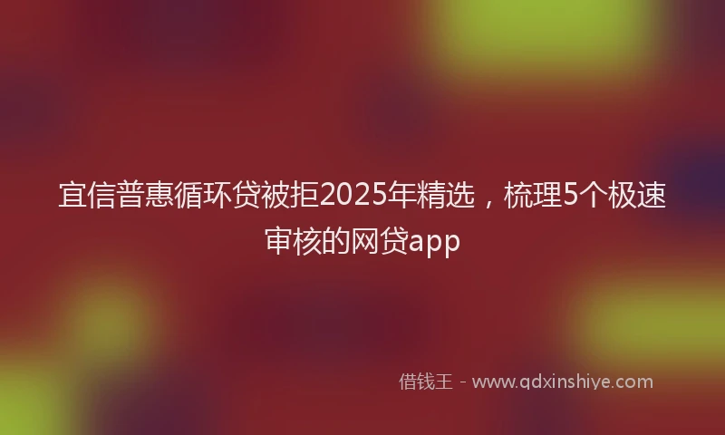 宜信普惠循环贷被拒2025年精选，梳理5个极速审核的网贷app