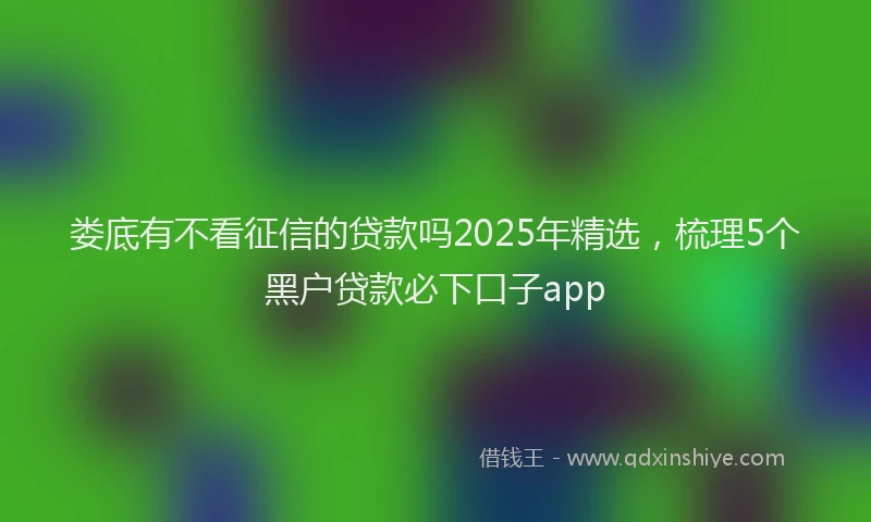 娄底有不看征信的贷款吗2025年精选，梳理5个黑户贷款必下口子app