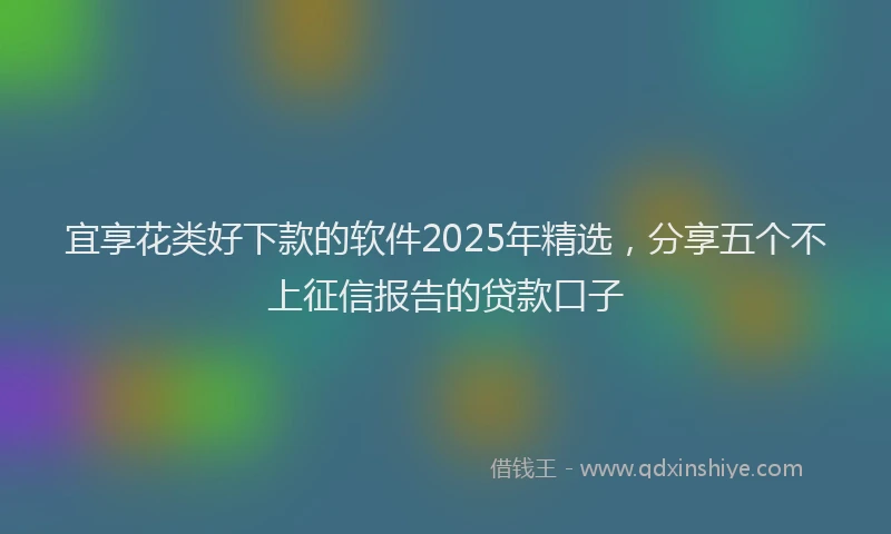 宜享花类好下款的软件2025年精选，分享五个不上征信报告的贷款口子