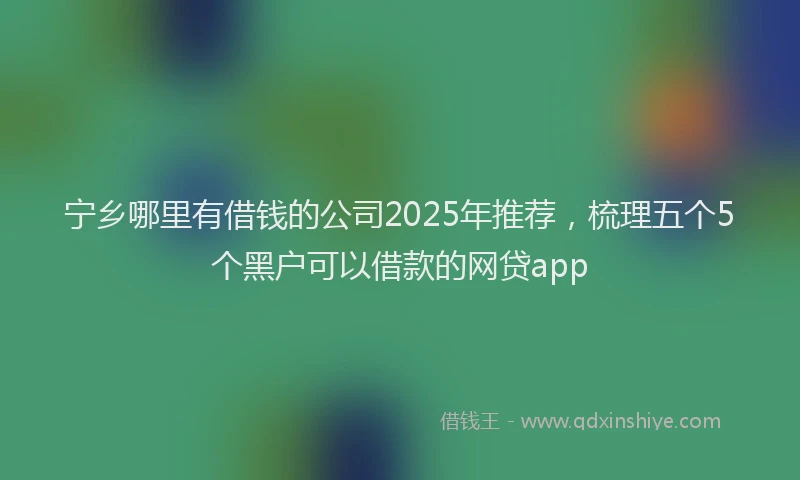 宁乡哪里有借钱的公司2025年推荐，梳理五个5个黑户可以借款的网贷app