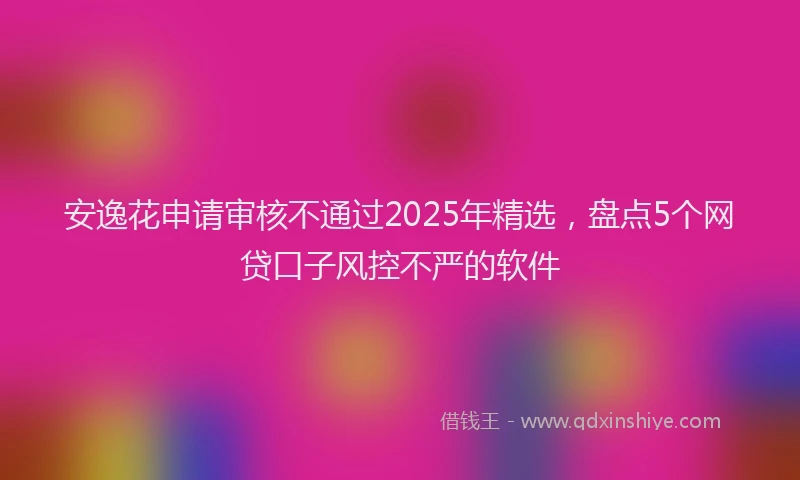 安逸花申请审核不通过2025年精选，盘点5个网贷口子风控不严的软件