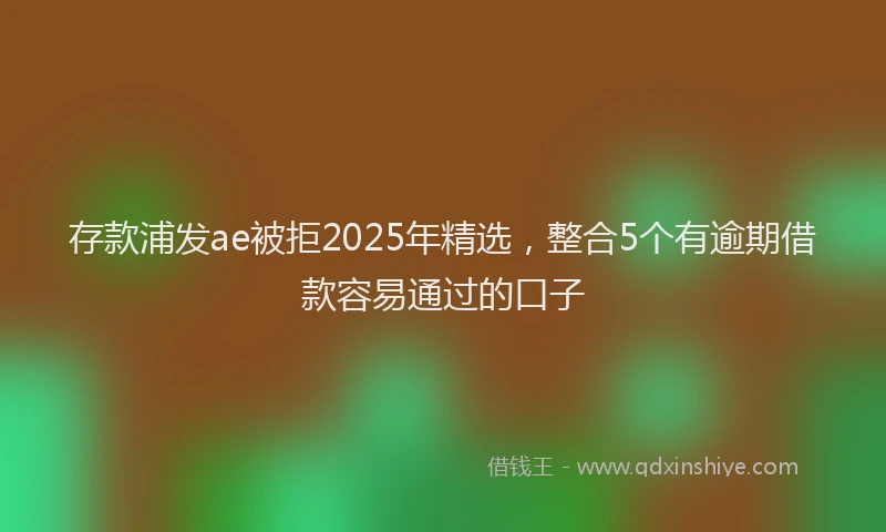 存款浦发ae被拒2025年精选，整合5个有逾期借款容易通过的口子