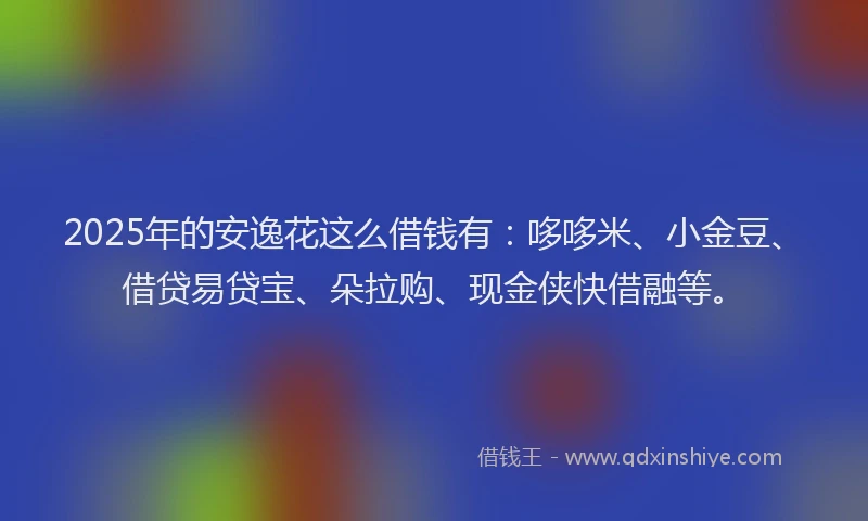 2025年的安逸花这么借钱有：哆哆米、小金豆、借贷易贷宝、朵拉购、现金侠快借融等。