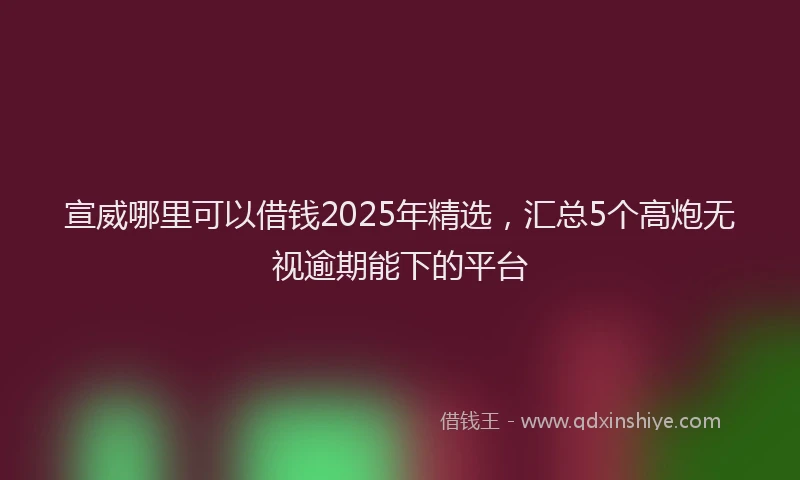 宣威哪里可以借钱2025年精选，汇总5个高炮无视逾期能下的平台