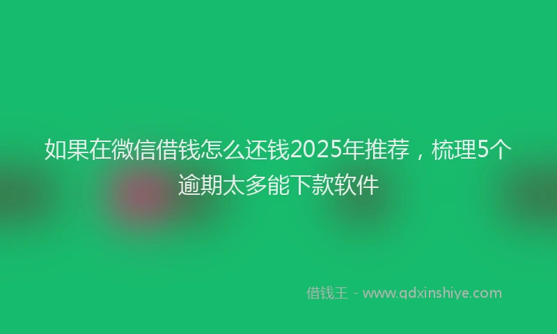 如果在微信借钱怎么还钱2025年推荐，梳理5个逾期太多能下款软件