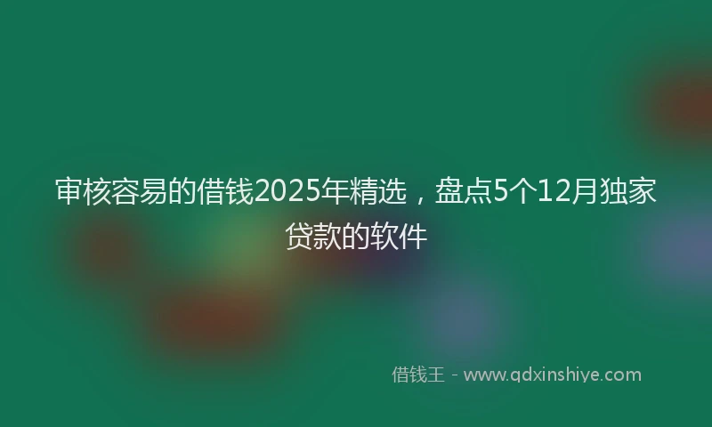 审核容易的借钱2025年精选，盘点5个12月独家贷款的软件