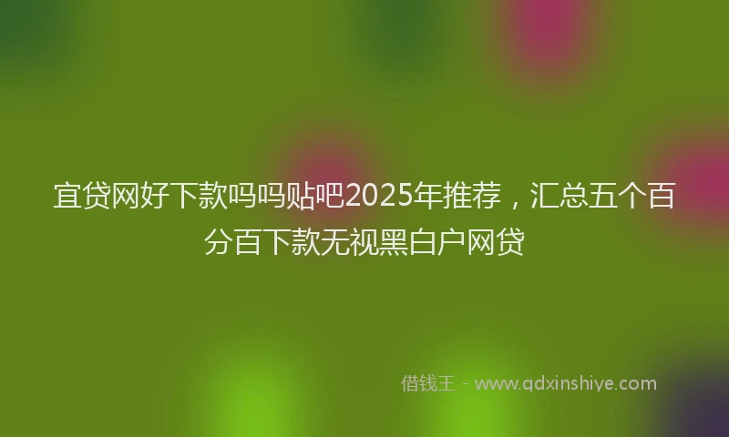 宜贷网好下款吗吗贴吧2025年推荐，汇总五个百分百下款无视黑白户网贷