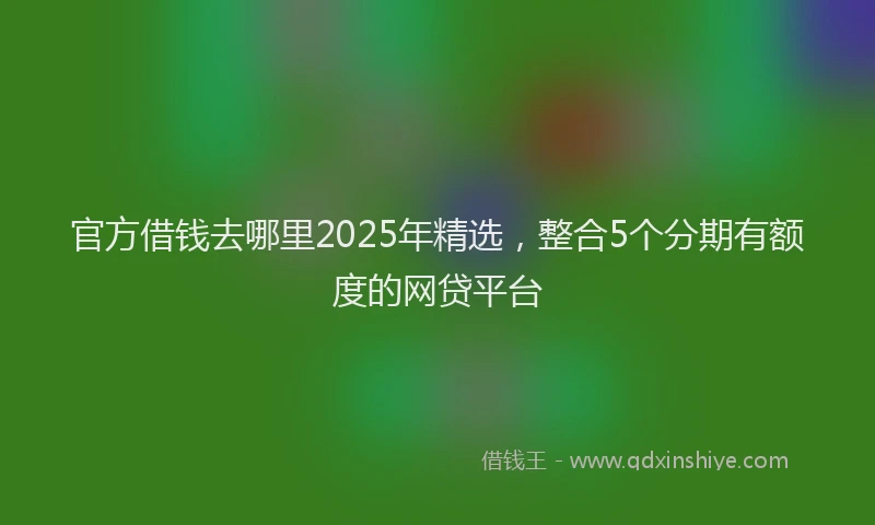 官方借钱去哪里2025年精选，整合5个分期有额度的网贷平台