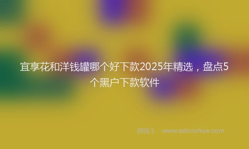 宜享花和洋钱罐哪个好下款2025年精选，盘点5个黑户下款软件
