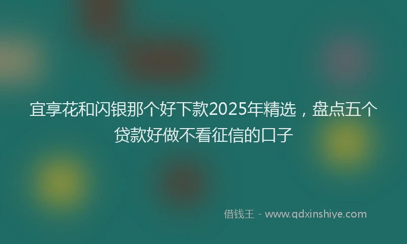 宜享花和闪银那个好下款2025年精选，盘点五个贷款好做不看征信的口子