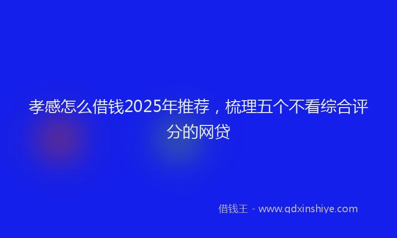 孝感怎么借钱2025年推荐，梳理五个不看综合评分的网贷