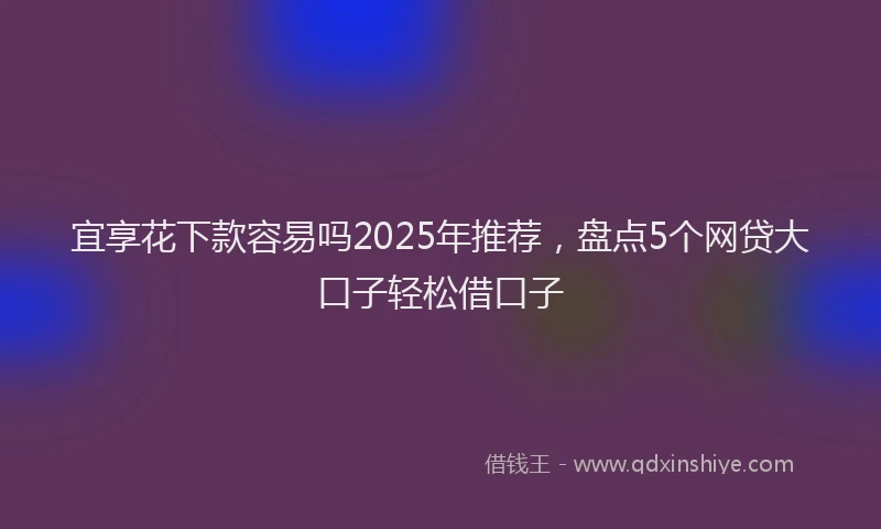宜享花下款容易吗2025年推荐，盘点5个网贷大口子轻松借口子