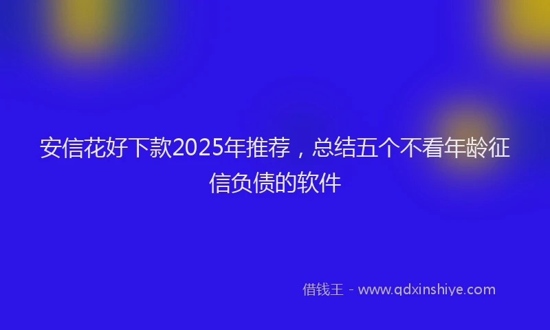 安信花好下款2025年推荐，总结五个不看年龄征信负债的软件