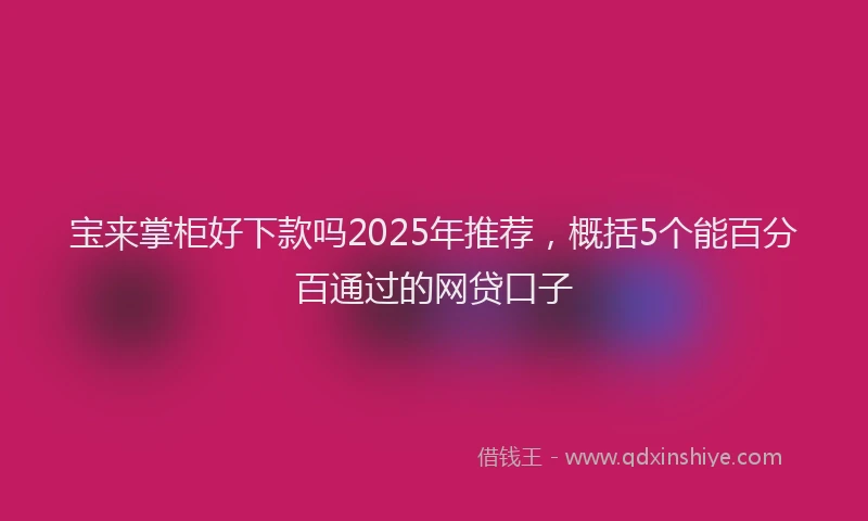 宝来掌柜好下款吗2025年推荐，概括5个能百分百通过的网贷口子
