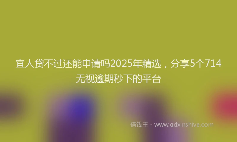 宜人贷不过还能申请吗2025年精选，分享5个714无视逾期秒下的平台