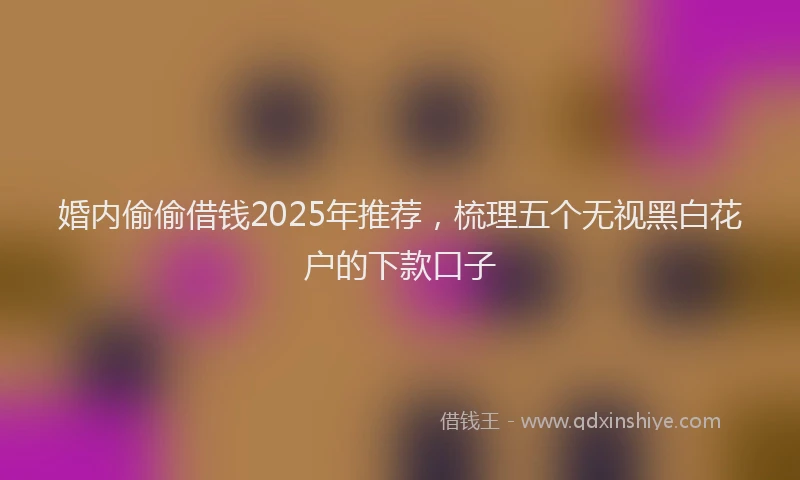 婚内偷偷借钱2025年推荐，梳理五个无视黑白花户的下款口子