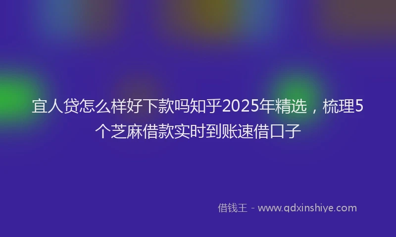 宜人贷怎么样好下款吗知乎2025年精选，梳理5个芝麻借款实时到账速借口子