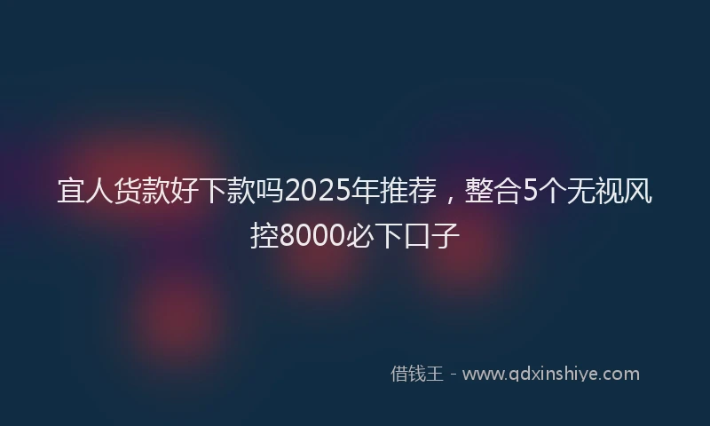 宜人货款好下款吗2025年推荐，整合5个无视风控8000必下口子