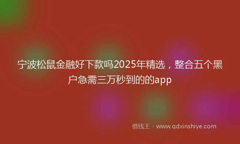 宁波松鼠金融好下款吗2025年精选，整合五个黑户急需三万秒到的的app