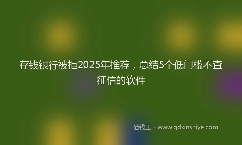 存钱银行被拒2025年推荐，总结5个低门槛不查征信的软件